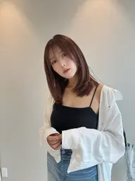 🔴🟢 韓国風レイヤー 【感動のさらつや】似合わせカット+縮毛矯正