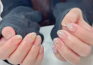 チップ長さだし10本❄️氷ネイルコース&パーツ2個付き