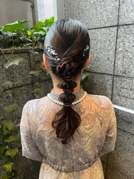 ⭐️金箔・銀箔付きお呼ばれヘアセット⭐️早朝料金無料🆓※当日キャンセル不可▶︎