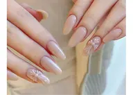 最新トレンド感 ★【大人気】ワンカラー+手作りクロムネイル2個