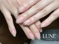 極上の輝き。ガラスフレンチネイル(ベースカラー付)／¥13200→10560