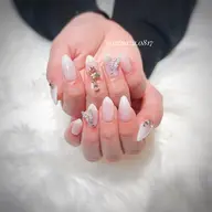 【HAND】ジェルワンカラーorラメグラデーション(一色)+アート6本★オフ無❌