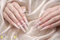 【人気No.1】長さだし★同色クロム×3Dパーツ4本 ¥7980🎀ソフトジェルオフ500🎀スカルプオフ1100円