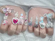 ネイルチップ10本長さ出し+ワンカラー+パーツつけ放題¥9680