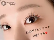 【6月限定】【LEDまつエク】ダブルフラット 100本