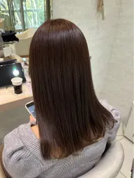 人気No.1✨️【自然な透明感で、好印象ヘアに🧸】🤎ブラウン系ワンカラー+トリートメント