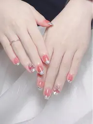 ガラスフレンチ❤️クリアジェル（パーツ2個付き）