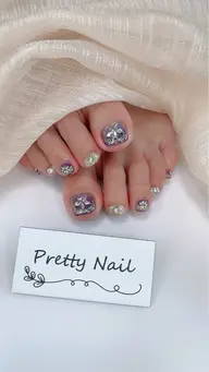 【オフ無し】フットネイル 🎀デザインつけ放題✨