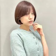 【当日限定・ロング料金なし】🍊全体カット+艶カラー✨高浸透超音波トリートメント付✨ぱつっとボブ/韓国風ボブ/透明感