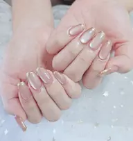 (新規オフあり)マグネット×ミラーフレンチネイル