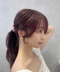 ✨当日予約【2名様限定】結んで可愛い顔周りに✨前髪カット+透明感カラー+ウォータートリートメント付+巻き髪仕上げ🩷