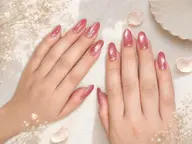 シンプルハンドネイル(シアカラー、ラメ、マグネット、フラッシュ)