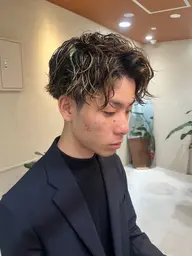 🥇メンズ人気メニュー🥇⚡️カット+メッシュ+パーマ⚡️