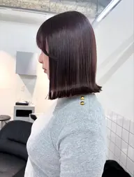 ケアカラー➕小顔カット✂️♡ (骨格に合わせたカット+透明感抜群ダメージレスカラー🥛🤍)