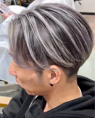 【全員】バレイヤージュ(ブリーチ1回+ワンカラー)+トリートメント¥17900メンズにも人気スタイル