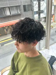 ⚜️ご新規様限定⚜️波巻きパーマ+メンズカット+前処理剤orクリームパーマ