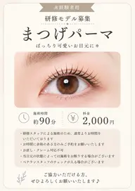 【研修モデル募集】まつげパーマ ¥500