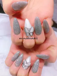 ミニモ限定クーポン★アクリルスカルプ長さ出し10本+定額コース色変更OK