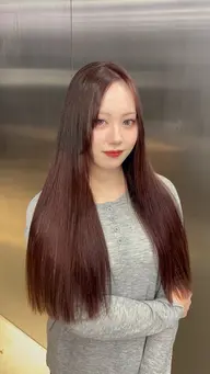 ˖ ࣪⊹【当日予約可】˖ ࣪⊹🧚【ブリーチなしダブルカラー】🧚    🍒艶チェリーブラウンカラー🍒