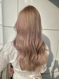 💖人気No.1💖カット+ケアブリーチリタッチ+ケアカラー✨リンゴ幹細胞トリートメント🍎✨コテ仕上げ🦋