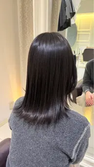 【大人っぽさ★】透明感ある暗髪ヘアカラー+カシミヤトリートメント ※ブリーチは対象外 ※ダメージレス酵素処理付き