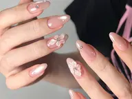 🎀チップスカルプ🎀ワンカラー3Dフラワー2個付き¥10980