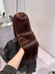 【🍒大注目の髪質改善トリートメント付き🍒】ワインレッド暖色カラー+髪質改善トリートメント
