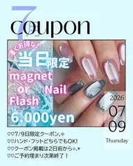 7/7日、9日限定クーポン‼️🌸マグネットネイルワンカラー💅🏻新規off無料