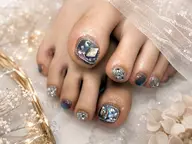 【フットモデル💅】親指2本キラキラ敷詰めアート🙈✨オフなし