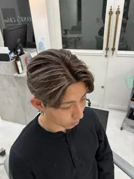⚡️【メンズ限定】⚡️ブリーチ+バレイヤージュカラー+トリートメント(韓国/ミニモ学割/センターパート/メッシュ/)