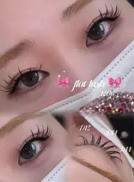 【💘当日限定💘】フラットラッシュ120本🎀(オフ込)+束感コーティング¥4200