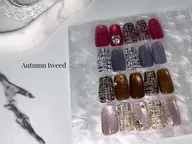 オフなし☆【Autumn】 magnet×tweed 4本 ♡ストーンアート2本付き🧶˖ ࣪⊹