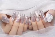 (オフ無し限定☃︎🩵𓂃 𓈒)10本長さだし+パーツ、時間内アートし放題👀✨