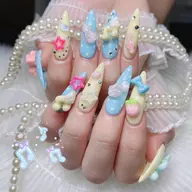 [Minimo 学割💅]チップ10本長さ出し, 持ち込みデザイン+パーツ付け放題💕