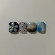 フット🤎親指アート+ワンカラー(オフなし)
