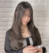 レイヤーカットorハッシュカット＆クオルシア透明感ワンカラー＆カラーケアトリートメント💖韓国レイヤー♡ハイレイヤー♡