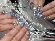 【アクリルスカルプ】(長さ出し)*ゴージャス*アート&パーツ盛り放題