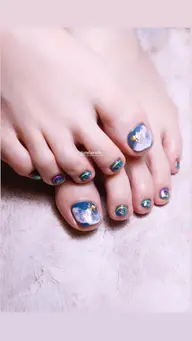 【フットネイル】デザインおまかせニュアンス10本コース/オフ込み おまかせニュアンスアート、フットコース♡