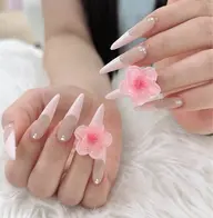 【Hand】チップ長さだし+カラーフレンチor ガラスフレンチ・パーツ2個付き「ジェルオフ無料」