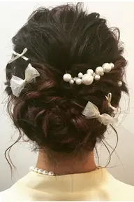 結婚式ヘアセット🧡