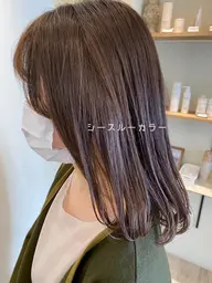 🌿【限定】🌿透明感シアカラー+似合わせカット+オーガニックヘッドスパ30min ¥8800