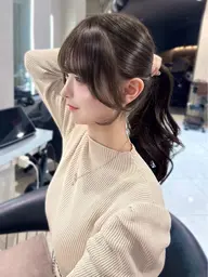 【梅雨の時期に💧】前髪ポイントストレート+ツヤカラー+高保湿1stepトリートメント✨