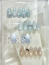 【オフなしor自店オフの方】🎀ワンホンコース🎀 | 韓国風・リボン・トレンドネイル