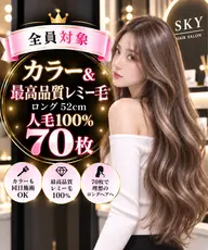 ⭐️カラー&最高品質レミー毛70枚⭐️人毛100%_ロング52cm❤️