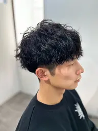 ツイストorスパイラルパーマ+メンズカット+3stepTR+眉WAX ¥15000