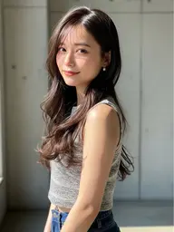🔴流行りの韓国ヘア【ダメージレス透明感フルカラー】+【小顔韓国ヘアカット】+【3ステップトリートメント】ロング料金0