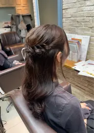 【行事や特別な日に🧸ゆるふわ可愛いヘアセット🤍】ハーフアップアレンジ🎀