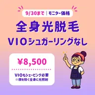 【9/30まで】全身光脱毛|VIOシュガーリングなし|モニター施術📣|東銀座駅5分
