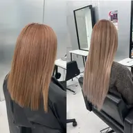 🍀憧れのロングヘア🍀韓国風ブリーチなしダブルカラー➕トリートメント➕シールエクステ80本/オリーブ/暖色/ピンク