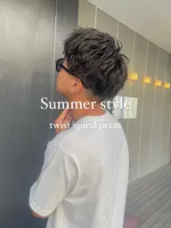 Men's cut + special perm (特殊巻き)
